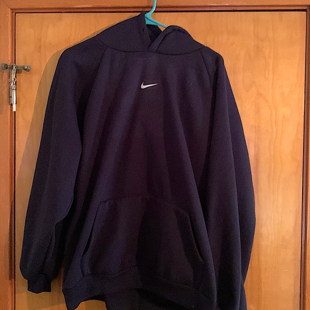 Navy Vintage Nike Center Swoosh Hoodie
